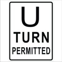 U turn Permitted Sign