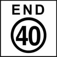 End 40 KPH Sign