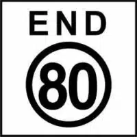 End 80 KPH Sign