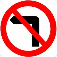 No Left Turn Sign