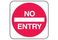 Regulation No Entry Sign