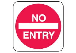 Regulation No Entry Sign