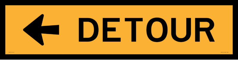Detour sign 1200 x 300 Corflute  RD304 - Image 2