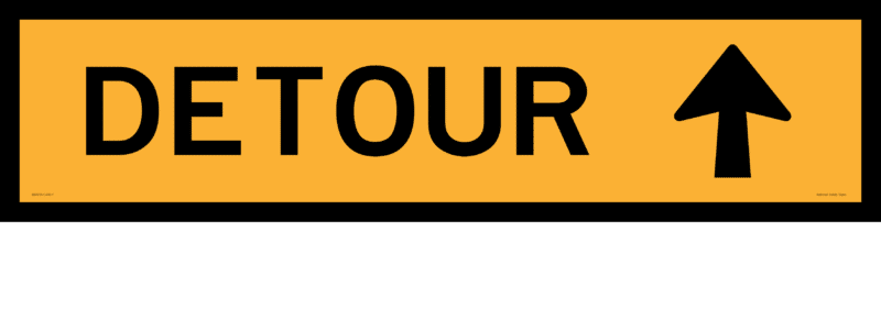 Detour sign 1200 x 300 Corflute  RD304 - Image 3