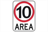 10kph Area sign