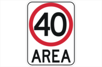 40 kph area sign