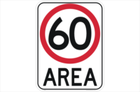 60kph area sign
