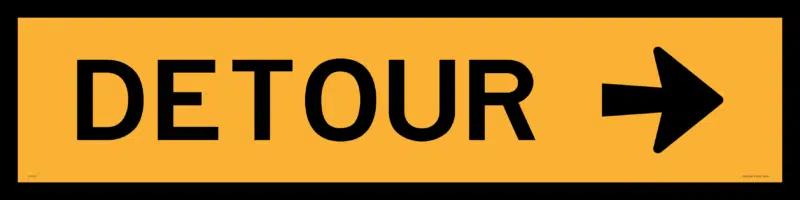 Detour sign 1200 x 300 Corflute  RD304