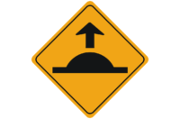 speed hump ahead sign
