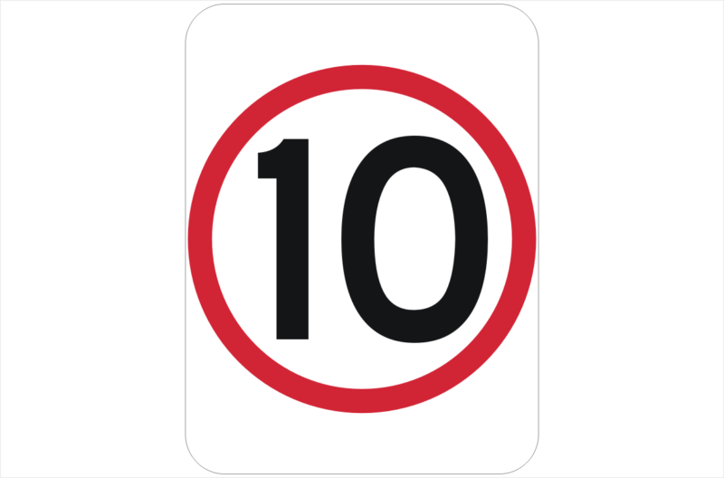 10kph sign