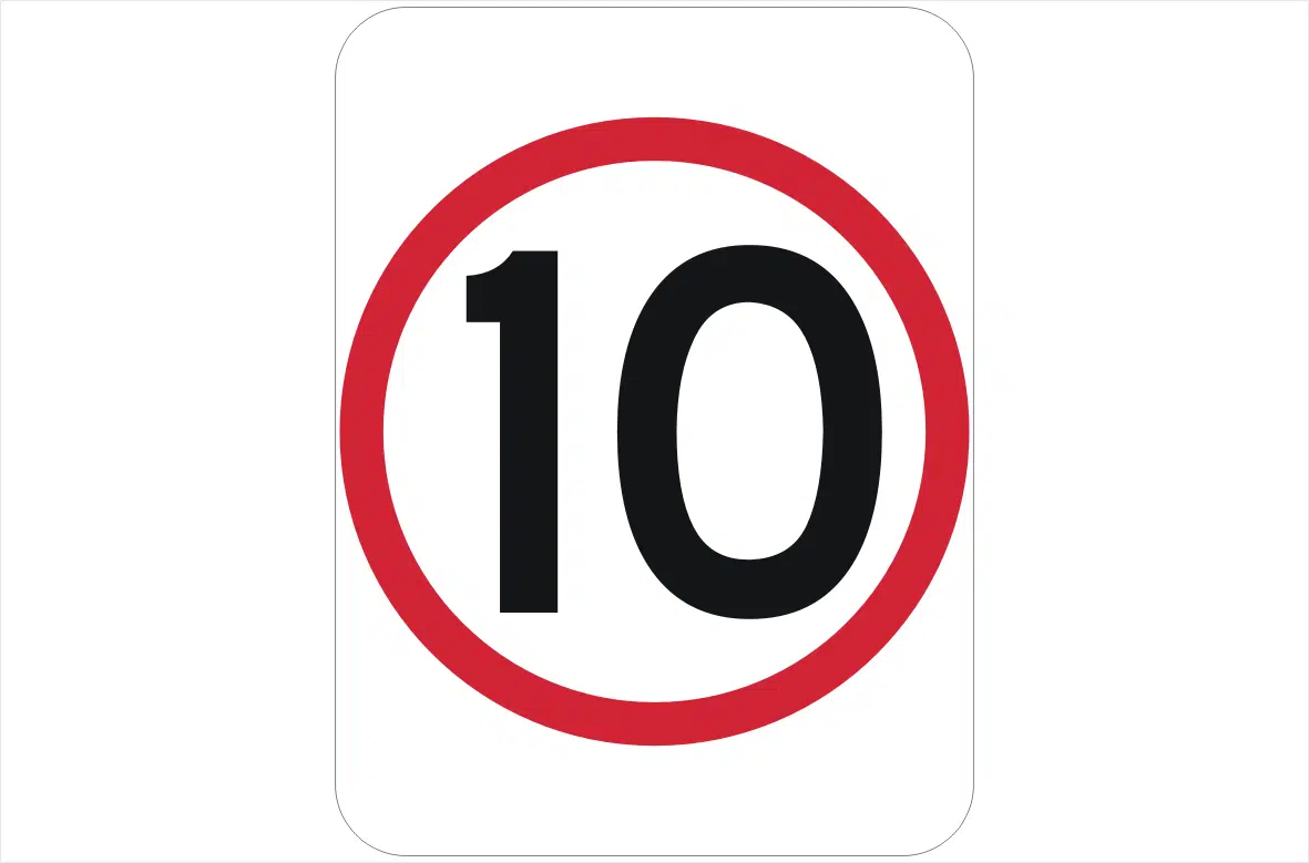 10kph sign