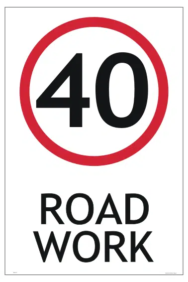 40kph Road work Sign    RD281