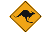 Kangaroo Warning sign