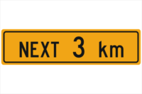 Next 3km sign