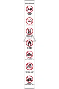 service station prohibition sign