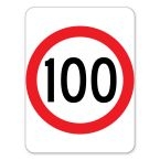 100 kph Sign