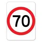 70 kph Sign