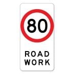 80kph Road work Sign