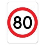 80 kph Sign