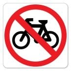 Bicycles Prohibited Sign