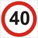 40kph Roadwork Speed Limit Square sign