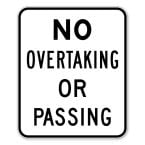 No Overtaking or Passing Sign