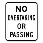 No Overtaking or Passing Sign