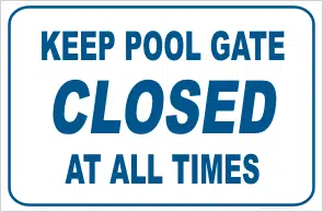 Keep Pool Gate Closed