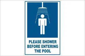 Shower before entering pool