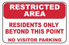 Residents Only Sign