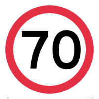 70kph Roadwork Speed Limit Square sign RD359