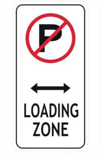 No Parking Loading Zone sign