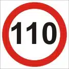 110kph Roadwork Speed Limit Square sign