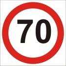 70kph Roadwork Speed Limit Square sign