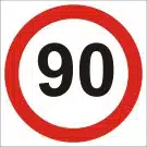 90kph Roadwork Speed Limit Square sign