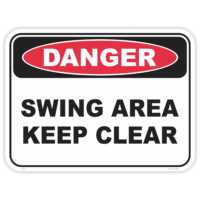 Danger swing area keep clear safety sign - AS1319 compliant, National Safety Signs Australia