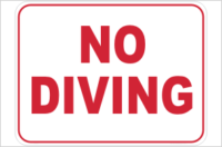 No Diving sign