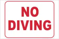 No Diving sign
