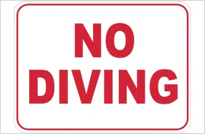 No Diving sign