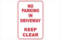 No Parking in Driveway Sign