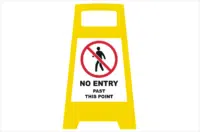 no entry past this point floor sign