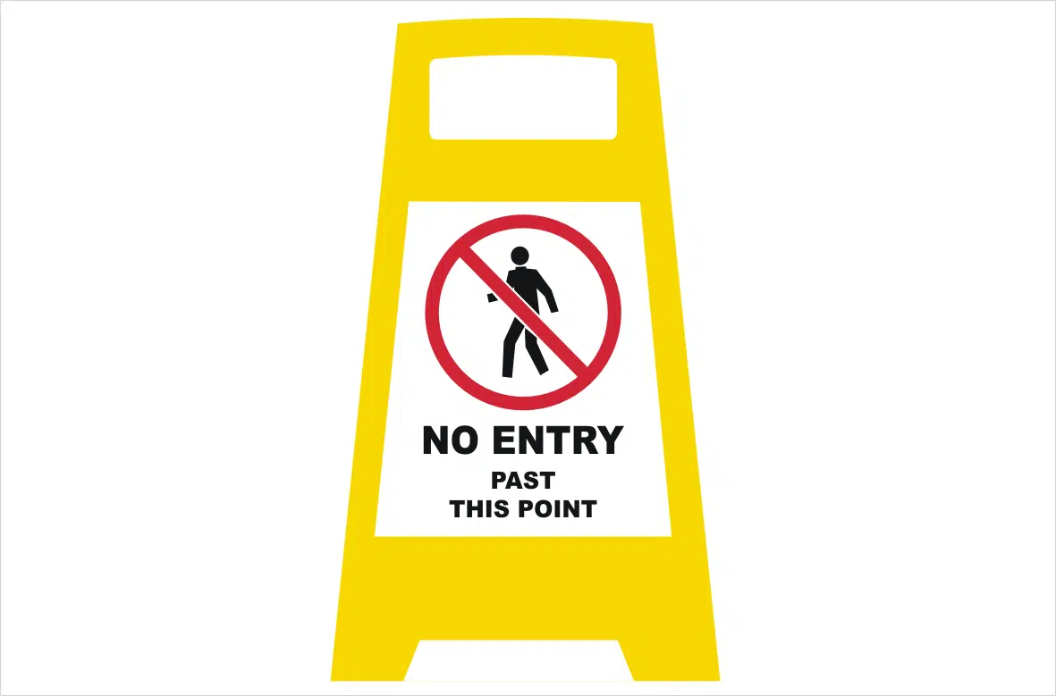 no entry past this point floor sign