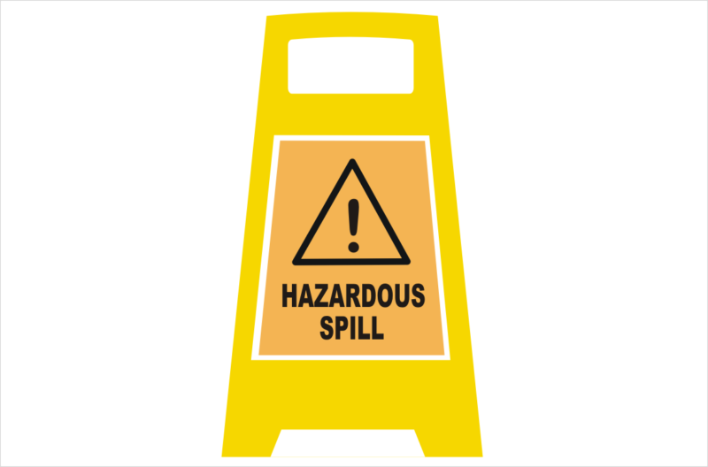 Hazardous spill Porta Board sign