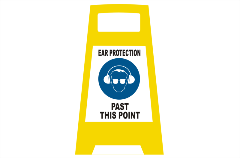 Ear Protection Porta board sign