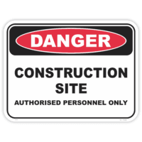 Danger construction site safety sign - AS1319 compliant, National Safety Signs Australia