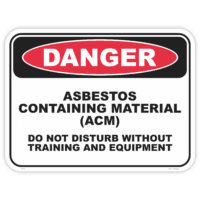 Danger asbestos containing material safety sign - AS1319 compliant, National Safety Signs Australia