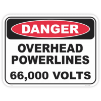Danger overhead powerlines safety sign - AS1319 compliant, National Safety Signs Australia