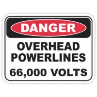 Danger overhead powerlines safety sign - AS1319 compliant, National Safety Signs Australia