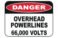 Overhead Power Lines sign