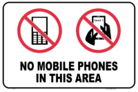 No Mobile Phones sign P2274